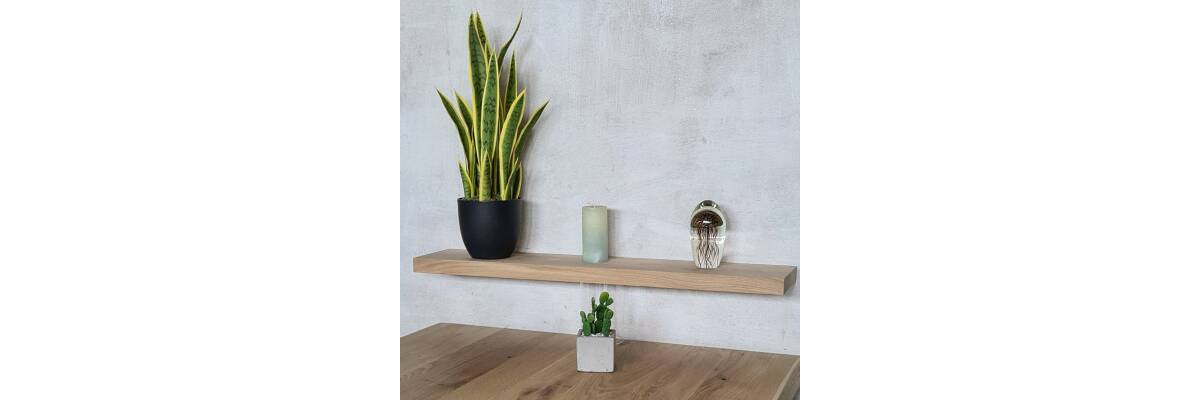 Vielseitige Wohnraumgestaltung: Entdecke unsere Regalbretter aus Massivholz – Eiche und Fichte - Massivholz Regalbretter - Vielseitige Eiche &amp; Fichte Wandregale | MyTimber