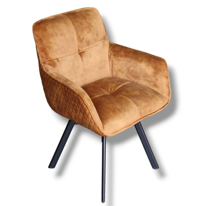 4262459610506 - Schalenstuhl Peter Amber | Extrem komfortable Polsterung | 180° drehbar | Weicher und angenehmer Samtstoff | Frisches Design | mytimberde