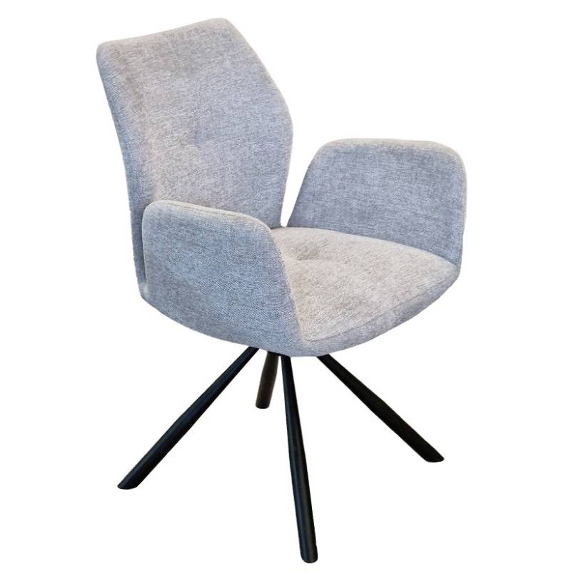 4260747167275 - Drehstuhl Chris Dark Grey | 180° drehbar | einzigartiges Design | Elegant und Schick | Hochwertiges Kunstleder | Robuster Stoff | mytimberde