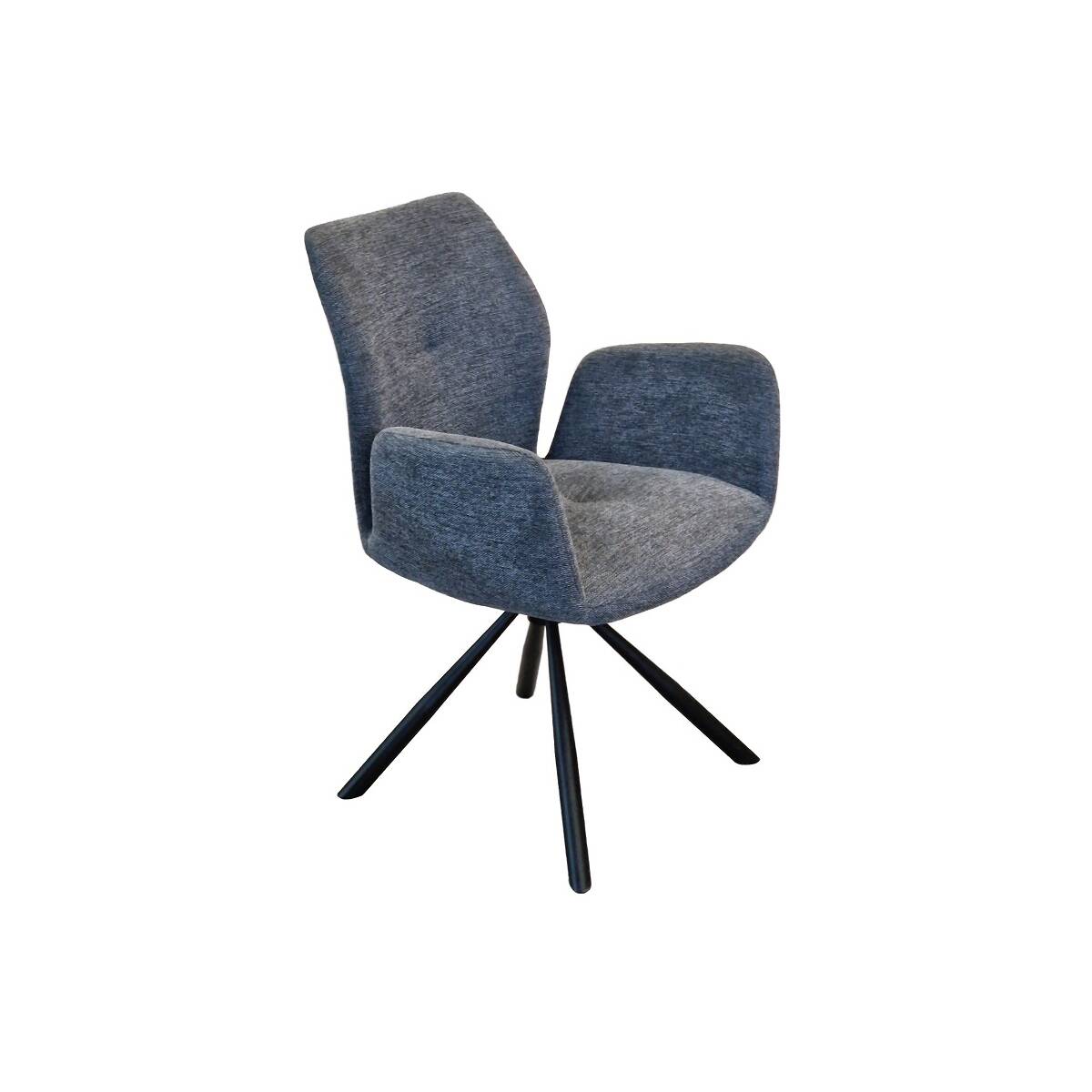 4260747167275 - Drehstuhl Chris Dark Grey | 180° drehbar | einzigartiges Design | Elegant und Schick | Hochwertiges Kunstleder | Robuster Stoff | mytimberde