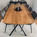 Tischplatte Eiche Chalet U 30 mm - leicht oval...