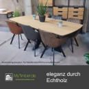 Tischplatte Eiche Chalet U 30 mm - leicht oval durchgehende Lamellen 240x100 cm