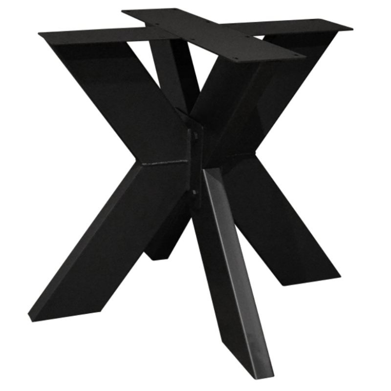 4260747160801 - Tischgestell Light Spider | 90 x 90 cm | Blankstahl | Spider-Form | Befestigungsplatte aus Stahl | Höhe 72 cm | Rex Fineline