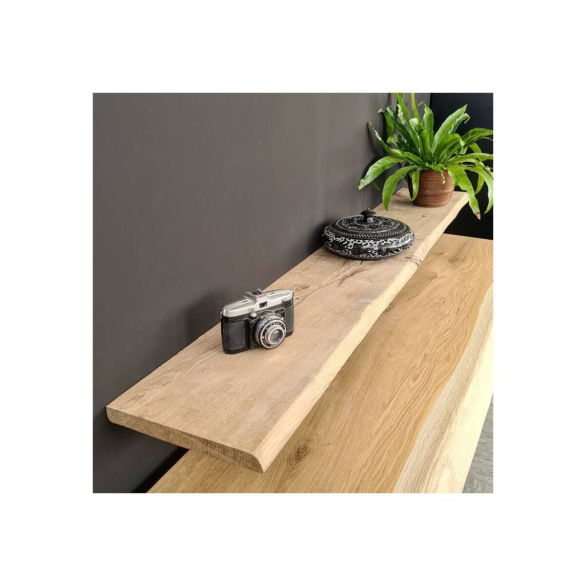 4260747163000 - Regalbrett Fensterbank Eiche 24 mm Baumkante 100x20 cm