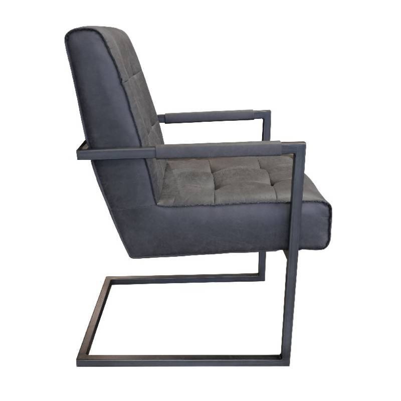 4262459610650 - Schwingstuhl Jim Elephant | 91 x 51 x 68 x 51 cm | Freischwinger Stuhl | Rückengesunde Sitzfläche | Dicke Polsterung | Feine Wildlederoptik