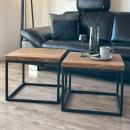Tischplatte Eiche Chalet G 40 mm - gerade Kante 50x50 cm