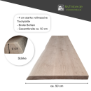 Waschtisch-/ Ablageplatte Eiche 40 mm massiv, Baumkante unbehandelt 80x50 cm