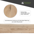 Waschtisch-/ Ablageplatte Eiche 40 mm massiv, Baumkante unbehandelt 80x50 cm