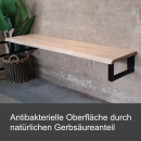 Waschtisch-/ Ablageplatte Eiche 40 mm massiv, Baumkante unbehandelt 80x50 cm