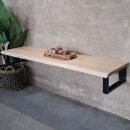 Waschtisch-/ Ablageplatte Eiche 40 mm massiv, Baumkante unbehandelt 80x50 cm