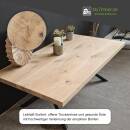 Tischplatte Eiche Chalet G 40 mm - gerade Kante 120x70 cm