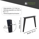 Tischgestell Light Quattro schwarz L (800)