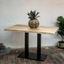 Tischplatte Eiche Chalet B 40 mm - Baumkante 120x70 cm