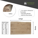 Tischplatte Eiche Chalet B 40 mm - Baumkante 120x70 cm