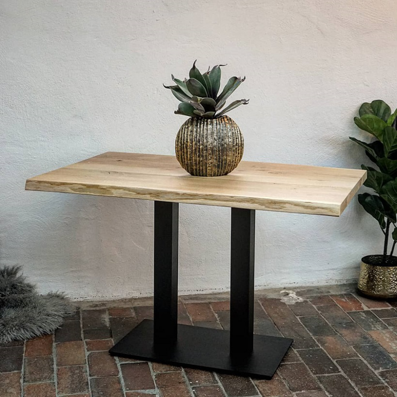 4260747163932 - Tischplatte Chalet B | 140 x 80 cm | 40 mm massiv | Natürliche Baumkante | Oberfläche geschliffen | Durchgehende Lamelle | Nature Line