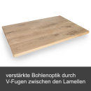 Tischplatte Eiche Loft G 40 mm mit Fase - gerade Kante 100x100 cm