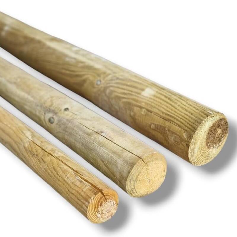 4260747169446 - Baumpfähle KDI | Nadelholz | Länge 125 cm | Durchmesser 8 cm | Material Kiefer | Behandlung kesseldruckimprägniert | Form zylindrisch gefräst