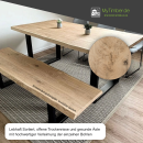 Bank-/ Ablageplatte Eiche Chalet B 40 mm - natürliche Baumkante 220x40 cm