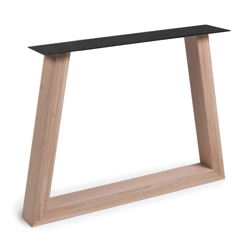 4260747161204 - Tischgestell Eiche Light Trapez | Trapez-Form | Befestigungsplatte aus Stahl | Höhe 72 cm | B 94 cm | Gestellstärke 10 x 4 cm | Eiche Fineline Trapez