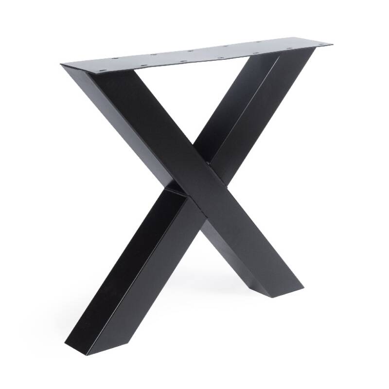 Tischgestell Bold X | X-Form | Befestigungsplatte aus Stahl | Höhe 72 cm | Gestellstärke 10 x 10 cm | X Regular