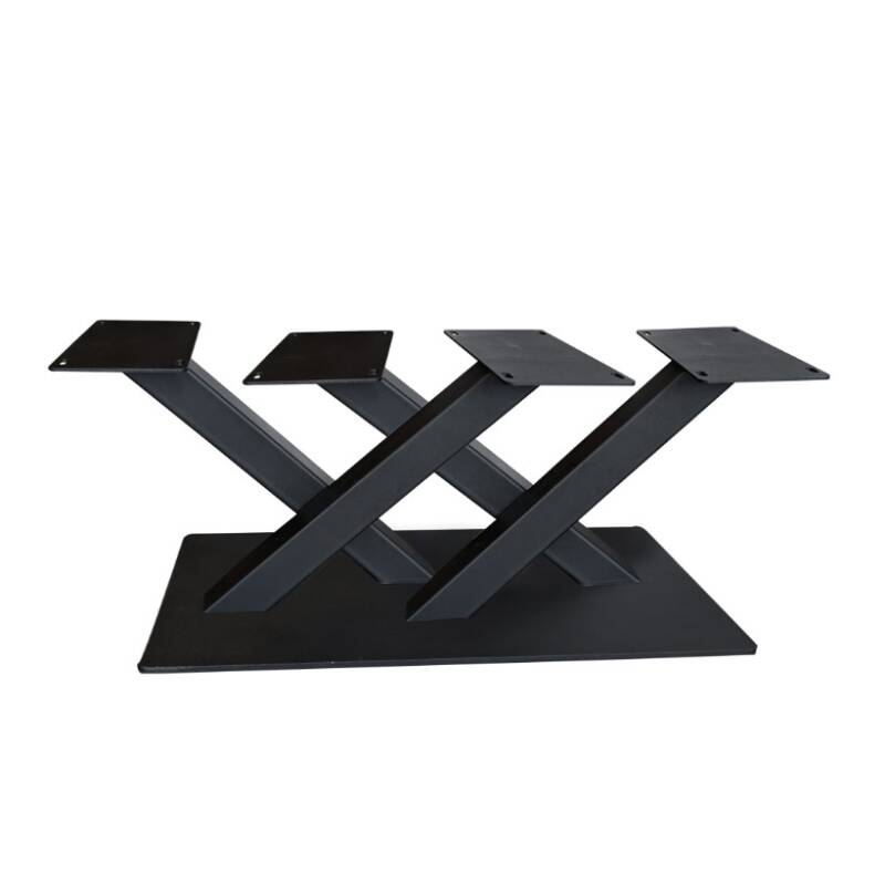 4260747160306 - Tischgestell Bold Center X | Double X Fuß 118 x 48 cm | Blankstahl | X-Form | Befestigungsplatte aus Stahl | Höhe 72 cm | Breite 102 cm | Bigfoot