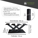 Tischgestell Bold Center double X Fuß 118x48 cm schwarz