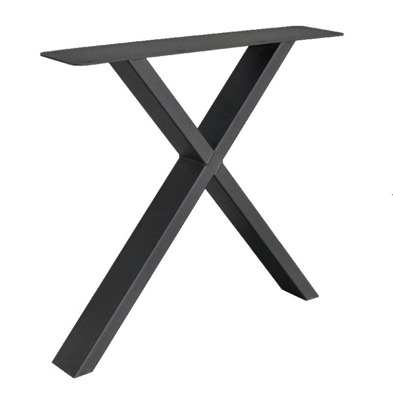 4262459611046 - Tischgestell Light X | Anthrazit | X-Form | Befestigungsplatte aus Stahl | Höhe 72 cm | Breite 70 cm | Gestellstärke 10 x 4 cm | X Fineline