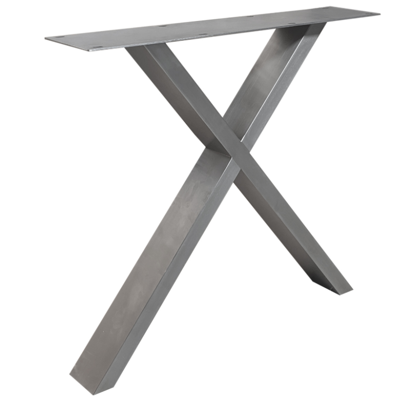 4262459611053 - Tischgestell Light X | Edelstahl | X-Form | Befestigungsplatte aus Stahl | Höhe 72 cm | Breite 70 cm | Gestellstärke 10 x 4 cm | X Fineline