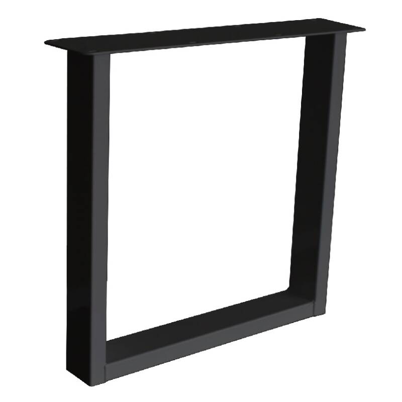 4260747160573 - Tischgestell Light U | Anthrazit | U-Form | Befestigungsplatte aus Stahl | Höhe 72 cm | Breite 70 cm | Gestellstärke 10 x 4 cm | U Fineline