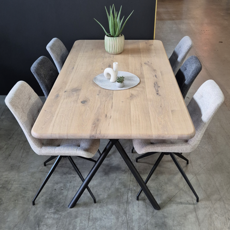 4262459610117 - Tischplatte Eiche Chalet R 40 mm - runde Kante 220x100 cm