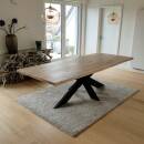 Tischplatte Eiche Chalet B 40 mm - Baumkante 300x100 cm
