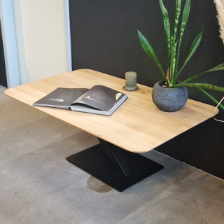 Tischplatte Eiche Chalet A 30 mm - abgerundete Schweizer Kante 130x70 cm