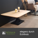 Tischplatte Eiche Chalet A 30 mm - abgerundete Schweizer Kante 130x70 cm