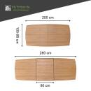 Esstisch Kaia, ausziehbar, Eiche, geölt, 200/280x105- 95 cm