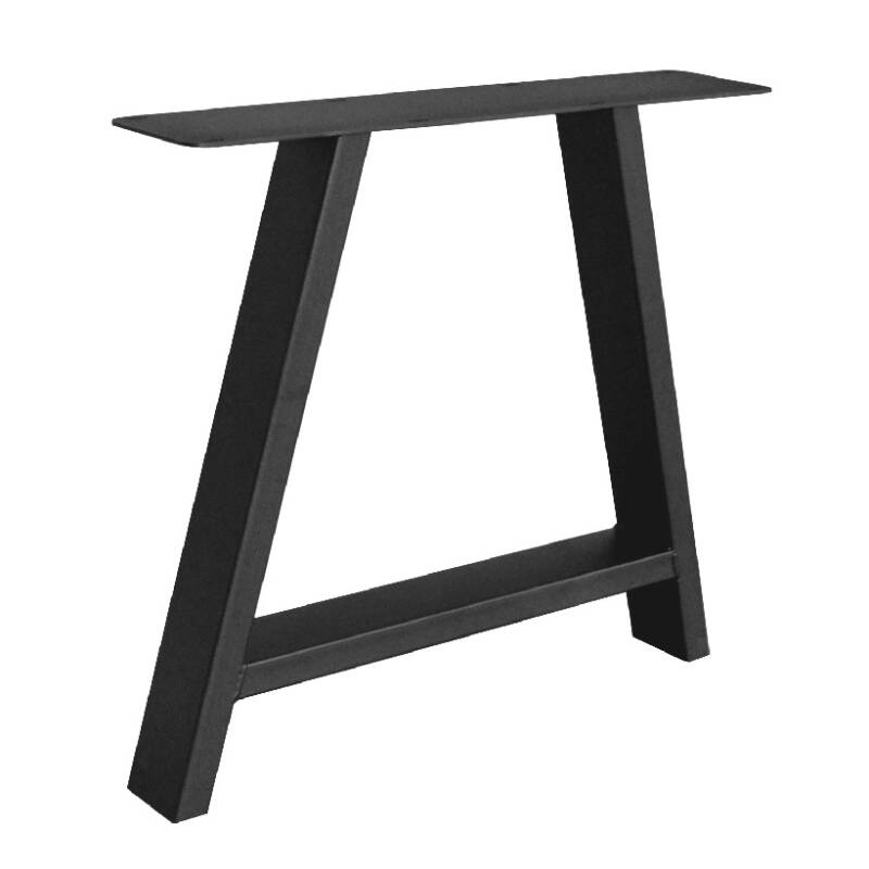 4262459611077 - Tischgestell Light A | Blankstahl | A-Form | Befestigungsplatte aus Stahl | Höhe 72 cm | Gestellstärke 10 x 4 cm | A Fineline