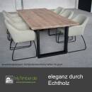 Tischplatte Eiche Chalet S 45 mm aufgedoppelt - Schweizer Kante 180x90 cm