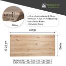 Tischplatte Eiche Chalet S 45 mm aufgedoppelt - Schweizer Kante 220x100 cm