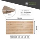 Tischplatte Eiche Chalet S 40 mm massiv - Schweizer Kante 200x100 cm