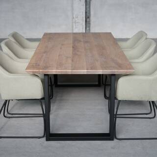 Tischplatte Eiche Chalet S 40 mm massiv - Schweizer Kante 240x100 cm