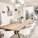 Tischplatte Eiche Chalet S 45 mm aufgedoppelt - Schweizer Kante 240x100 cm