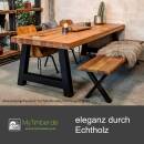 Tischplatte Eiche Chalet XL 80 mm aufgedoppelt- gerade Kante 220x100 cm