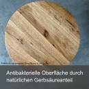 Tischplatte Rund G 40 mm Eiche geschliffen  - gerade Kante
