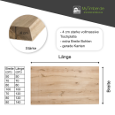 Tischplatte Eiche Chalet G 40 mm - gerade Kante