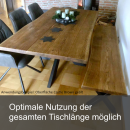 Bank-/ Ablageplatte Eiche Chalet B 40 mm - natürliche Baumkante
