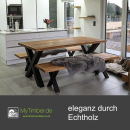 Bank-/ Ablageplatte Eiche Chalet B 40 mm - natürliche Baumkante