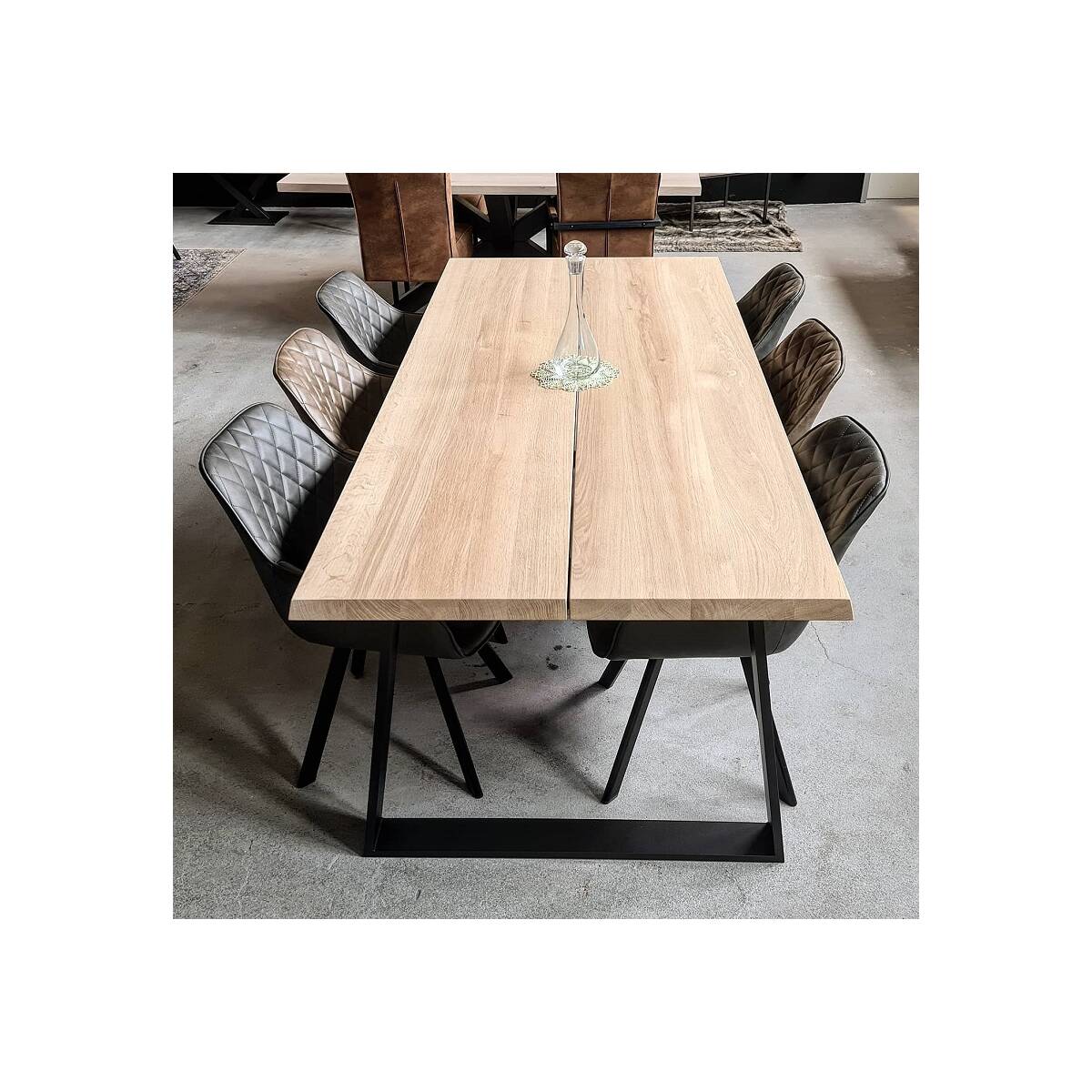 4260747163536 - Tischplatte Chalet D | 260 x 100 cm | 40 mm | Kantenform Trapez | Längs 2-teilig | Feine Sortierung | Unbehandelt | Brüssel