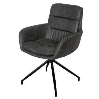 Stuhl Frank Lederoptik mit Arm