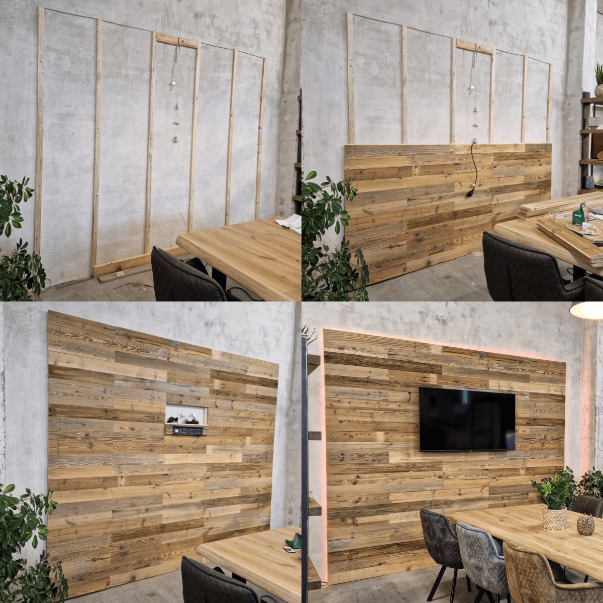 Montage Wandverkleidung aus Holz
